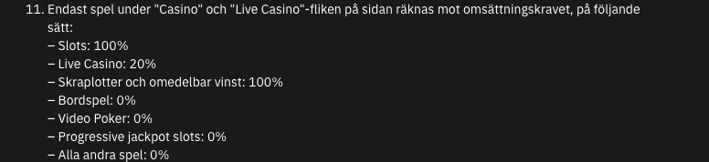 Regler och villkor casinobonus fastbet casino