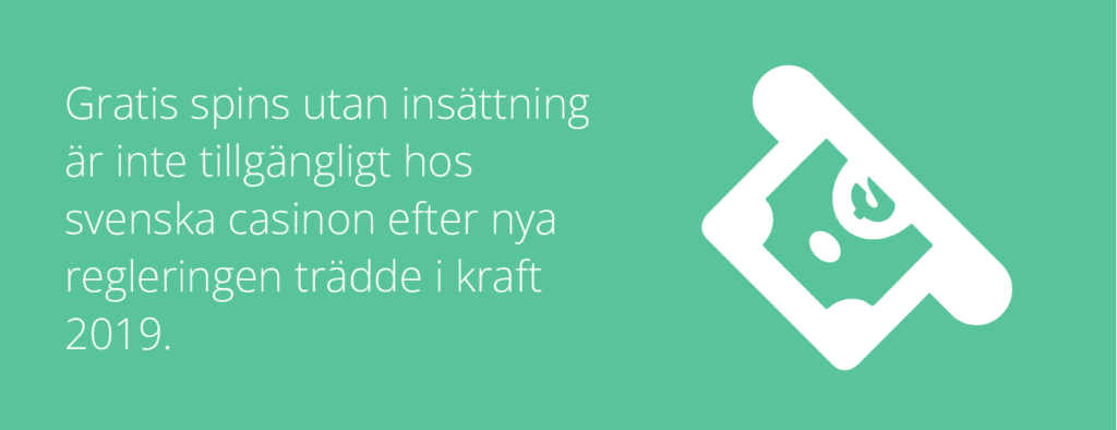 gratis spins utan insättning inte tillgängligt