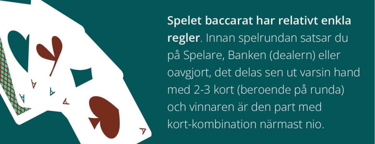 såhär spelar man baccarat, relativt enkla regler