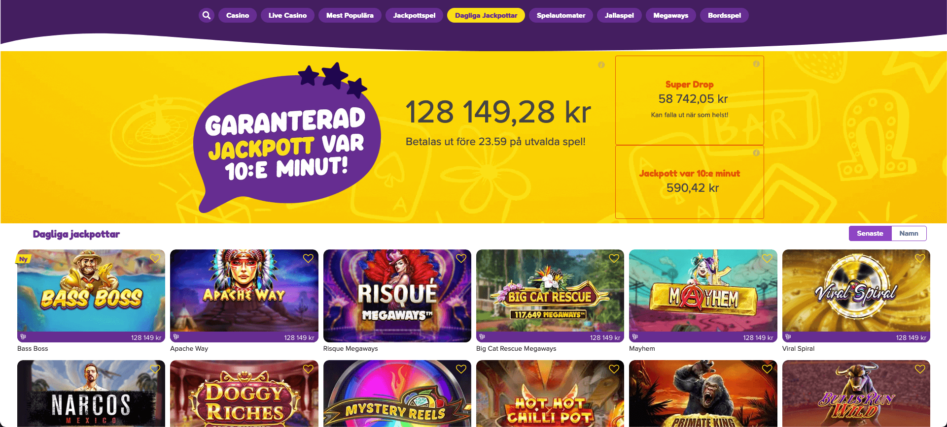 jalla casino spelutbud jackpottar