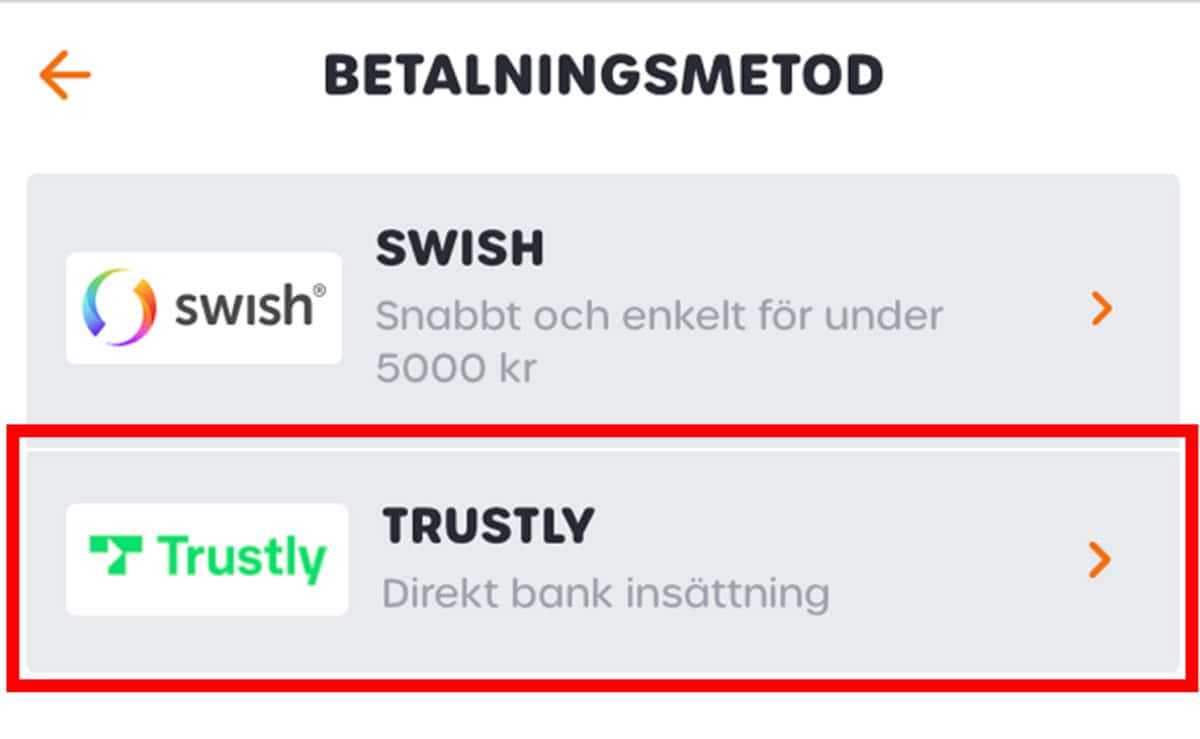 val av trustly för insättning